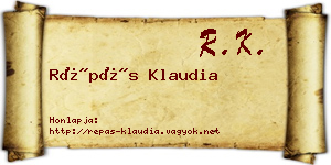 Répás Klaudia névjegykártya
